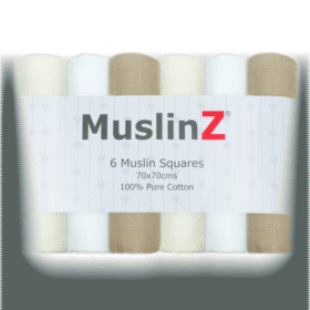 Muslinz 6 Pack Muslin Squares Neutral- 70x70cm