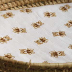 Muslinz 12 Pack Muslin Squares Teddy Patterned – 70x70cm