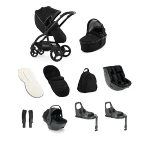Egg3 Luxury 360 Family Travel System Bundle + Free 2nd Base – Black Panther