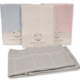 Cotton Cellular Cot Blanket- White
