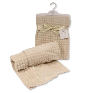 Baby Taupe Jacquard Wrap - Squares