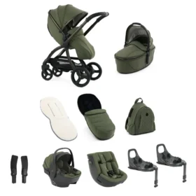 Egg3 Luxury 360 Family Travel System Bundle + Free 2nd Base – Black Panther