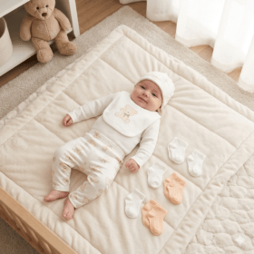 Baby Unisex Bear Ribbed 10 Piece Gift Set