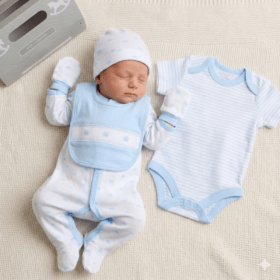 Baby Boys Crown 6 Piece Mesh Bag Gift Set