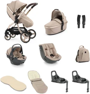 Egg3 Luxury 360 Family Travel System Bundle + Free 2nd Base - Feather