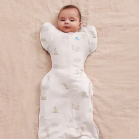 Swaddle Up™ 2-In-1 Transition Bag White Cloud Bunnies