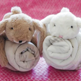 Bunny Baby Plush Soft Toy Soother Comforter Brown 29 X 29cm
