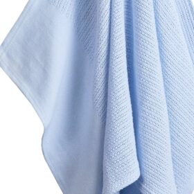 Baby Luxury Heavy Knit Cellular Panel Blanket-Sky
