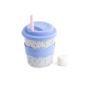 Blue Floral Chino Cup 8oz (Straw Included)