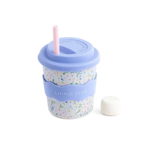 Blue Floral Chino Cup 8oz (Straw Included)