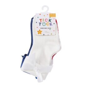 Baby Girls 3 Pack Socks With Bows & Grippers