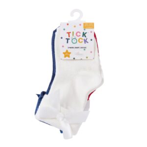 Baby Girls 3 Pack Socks With Bows & Grippers