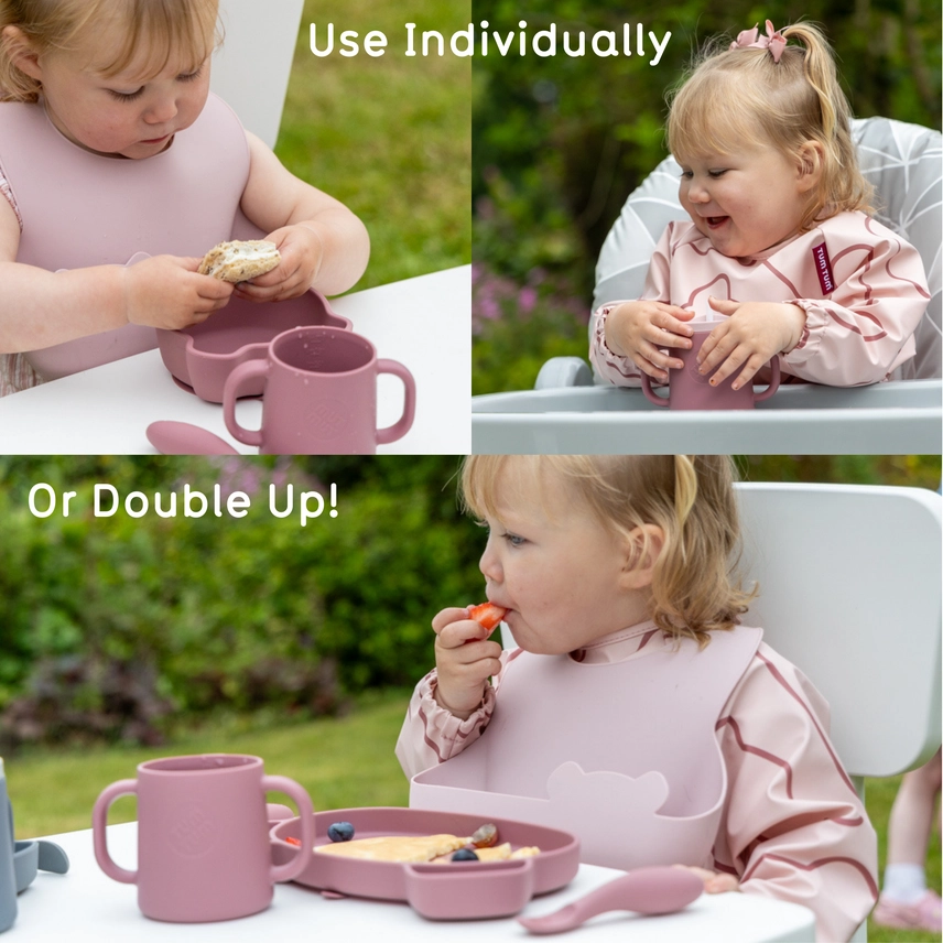 Double Up Bibs Set- Pink Double Up Bibs Set- Pink
