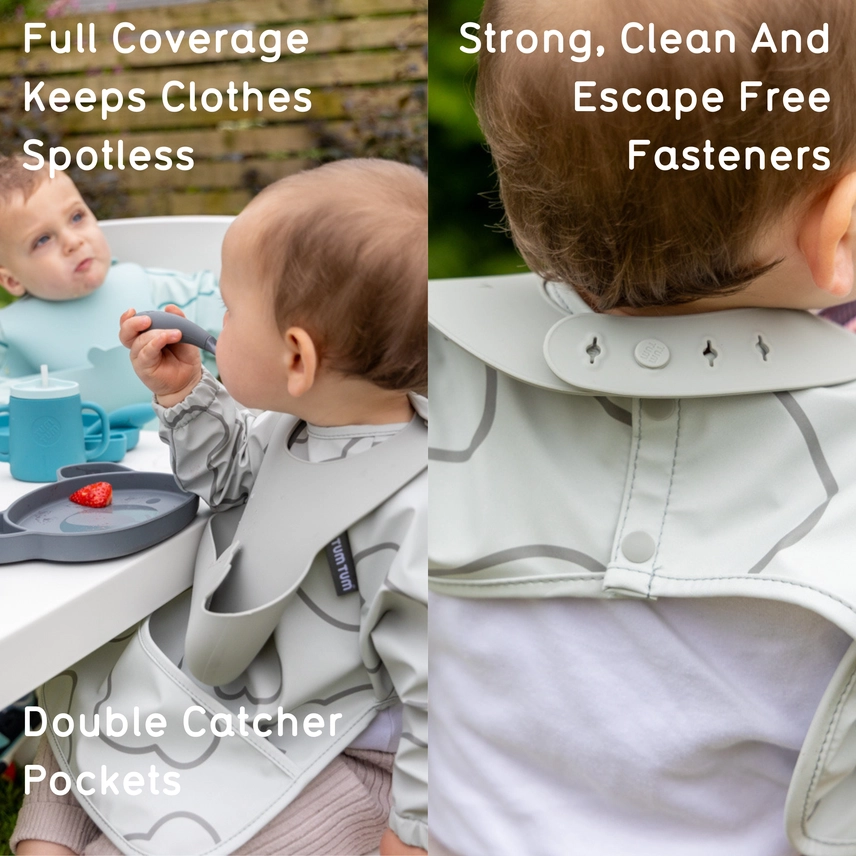 Double Up Bibs Set- Grey Double Up Bibs Set- Grey