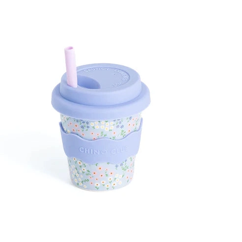 Blue Floral Babychino Cup 4oz (Straws Sold Separately) Blue Floral Babychino Cup 4oz (Straws Sold Separately)