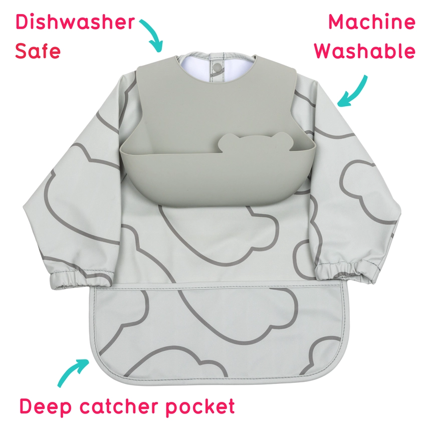 Double Up Bibs Set- Grey Double Up Bibs Set- Grey