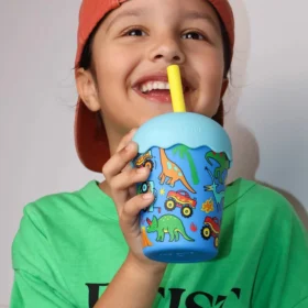 Dino Monster Truck Toddler Smoothie Cup & Straw 200ml
