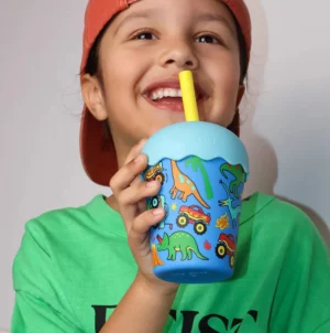 Dino Monster Truck Toddler Smoothie Cup & Straw 200ml
