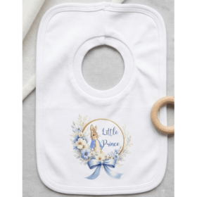 Little Prince Blue Rabbit Over Head Bib