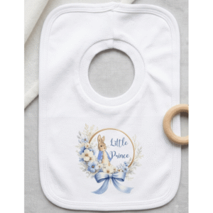 Little Prince Blue Rabbit Over Head Bib