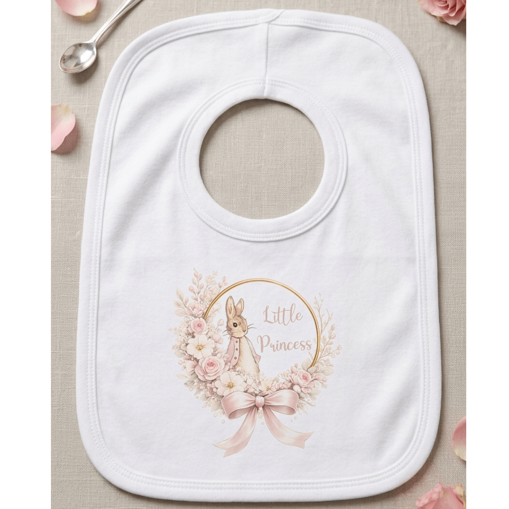 Little Princess Pink Rabbit Over Head Bib Little Princess Pink Rabbit Over Head Bib