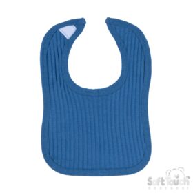 Blue Ribbed Velcro Bib
