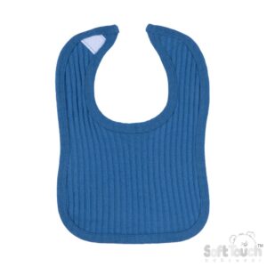 Blue Ribbed Velcro Bib
