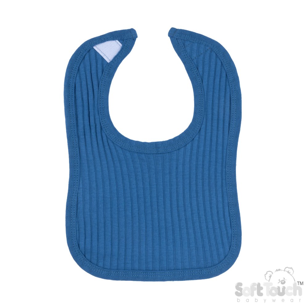 Blue Ribbed Velcro Bib Blue Ribbed Velcro Bib