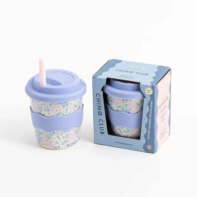 Blue Floral Chino Cup 8oz (Straw Included) Blue Floral Chino Cup 8oz (Straw Included)