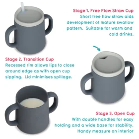 3 Way Trainer Cup 180ml- Grey