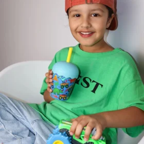 Dino Monster Truck Toddler Smoothie Cup & Straw 200ml