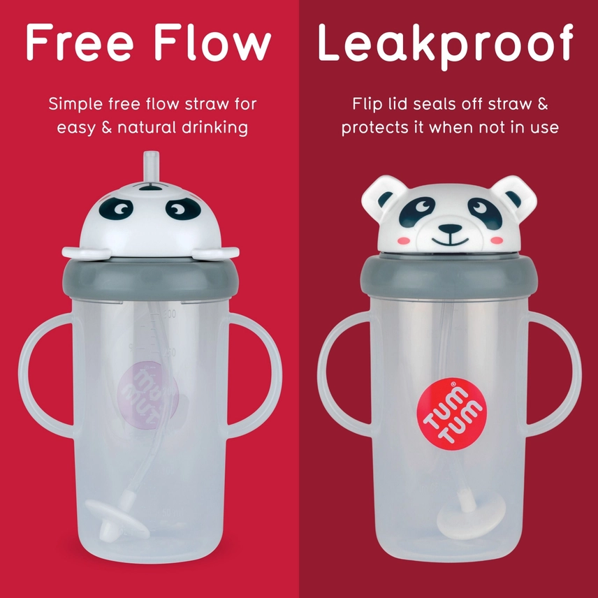 Tall Tippy Up Sippy Cup Panda- 300ml Tall Tippy Up Sippy Cup Panda- 300ml