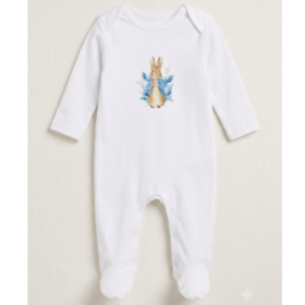 Baby All In One Sleepsuit- Blue Bunny Rabbit
