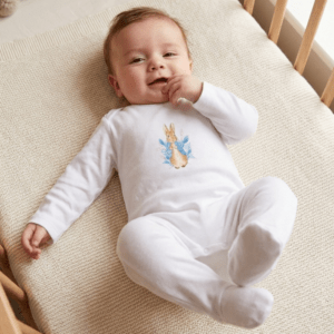 Baby All In One Sleepsuit- Blue Bunny Rabbit