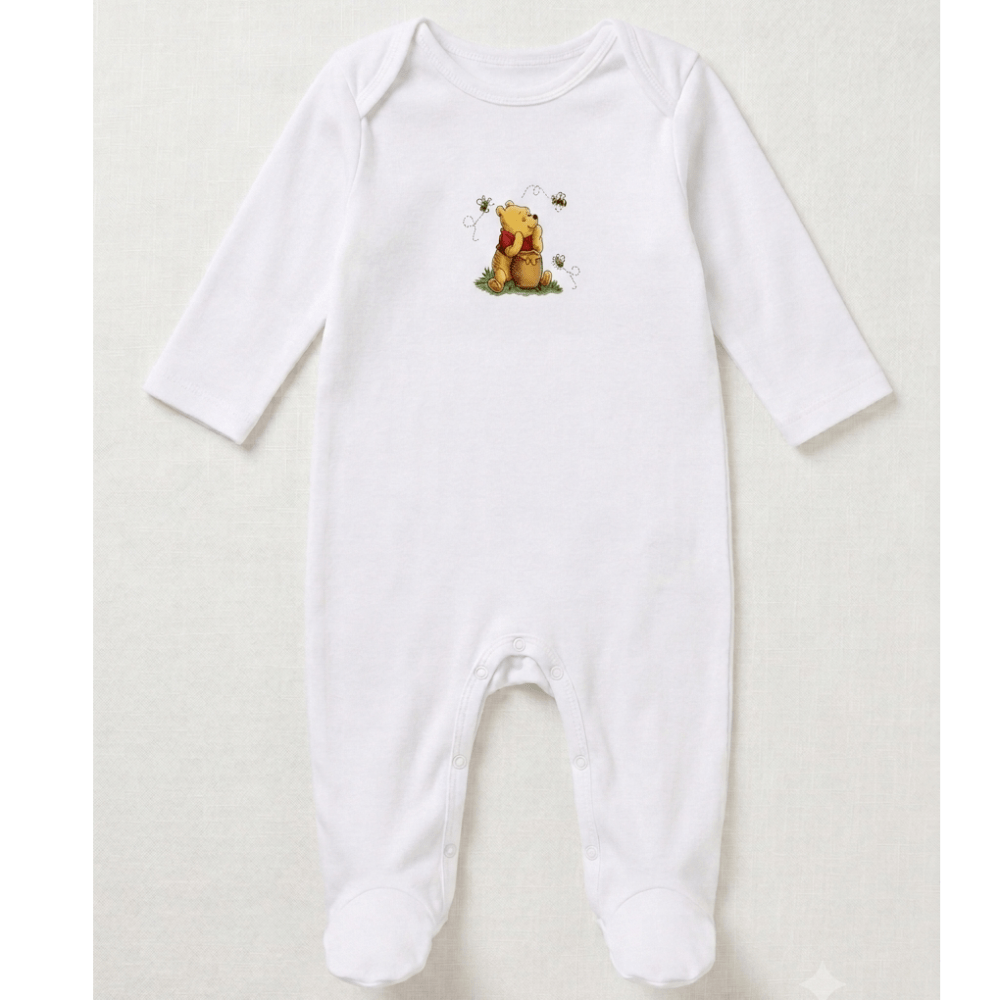 Baby All In One Sleepsuit- Honey Bear Baby All In One Sleepsuit- Honey Bear