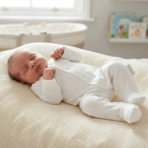 Baby Plain White Sleepsuit