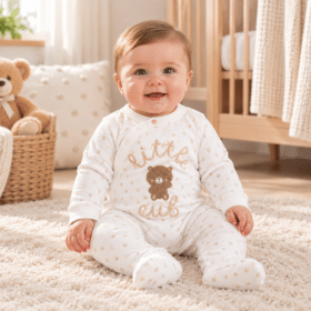 “little Cub” Baby Footed Sleepsuit