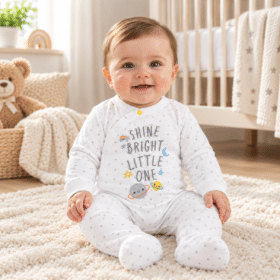Shine Bright Little One Baby Sleepsuit