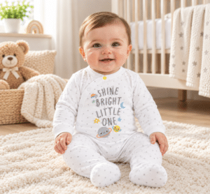 Shine Bright Little One Baby Sleepsuit
