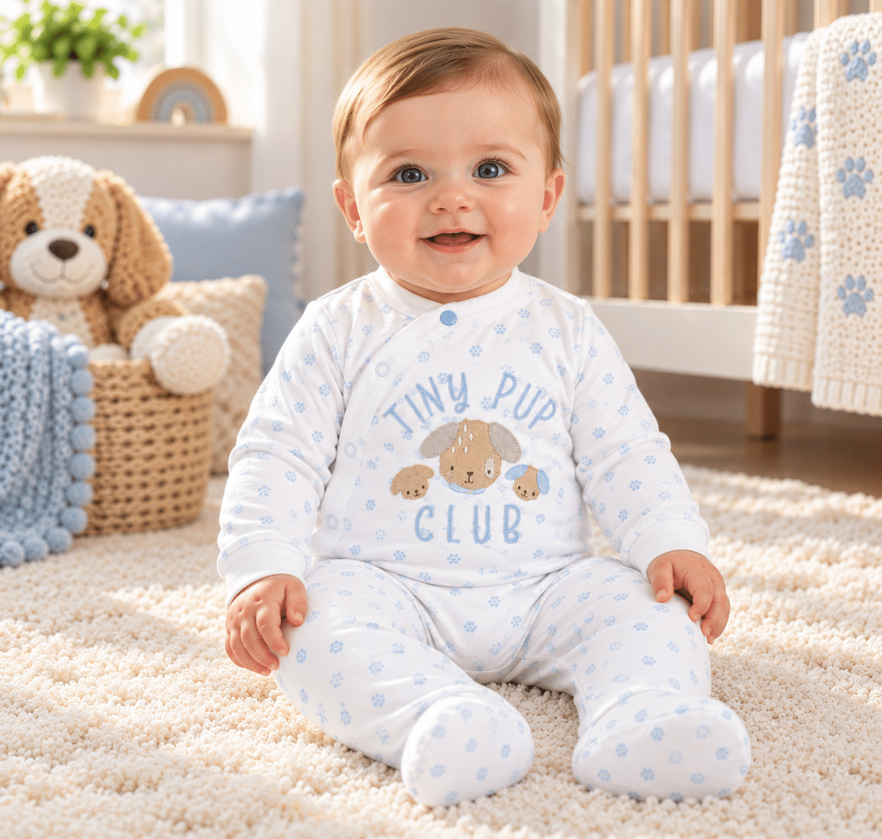 Baby Sleepsuit- Tiny Pup Club Baby Sleepsuit- Tiny Pup Club