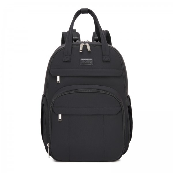 Kono 2in1 Nappy Changing Backpack Set, Large Capacity Diaper Bag With Changing Mat - Black Kono 2in1 Nappy Changing Backpack Set, Large Capacity Diaper Bag With Changing Mat - Black