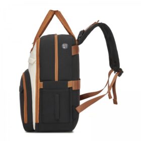 Kono 2in1 Nappy Changing Backpack With Changing Mat – Black & Beige