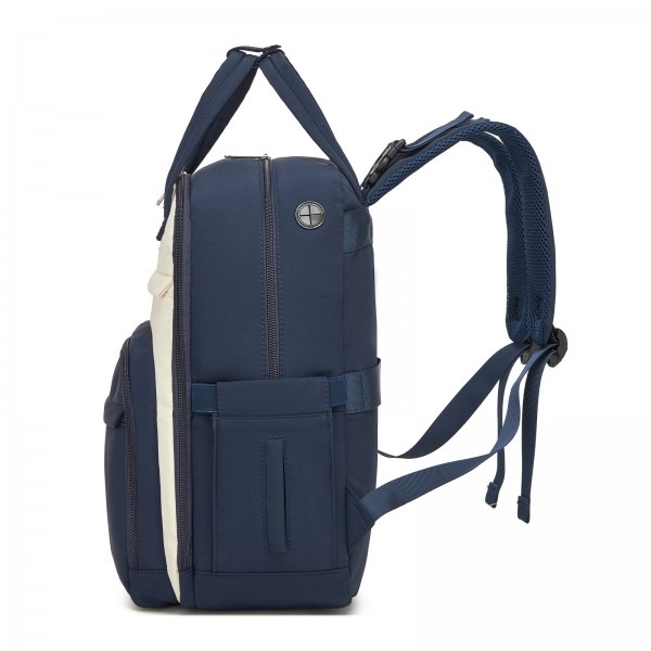 Kono 2in1 Nappy Changing Backpack With Changing Mat – Navy & Beige Kono 2in1 Nappy Changing Backpack With Changing Mat – Navy & Beige