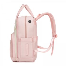 Kono 2in1 Nappy Changing Backpack With Changing Mat – Pink & Beige