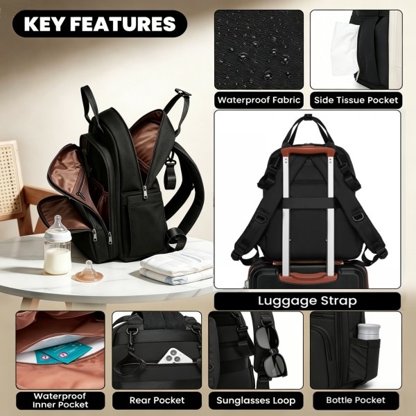 Changing Backpack With Insulated Bottle Changing Backpack With Insulated Bottle