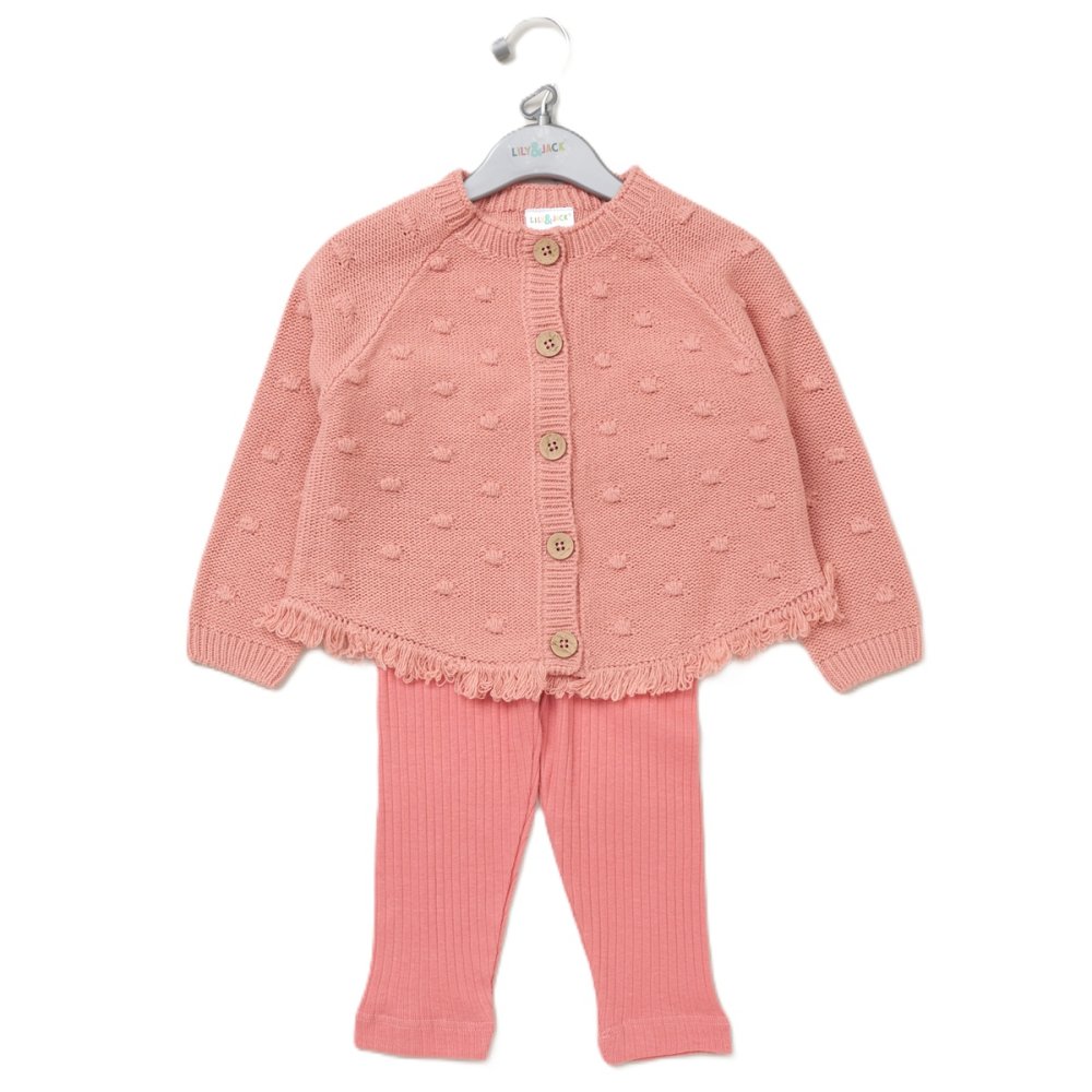 Baby Girls Knitted Cardigan & Ribbed Legging Set Baby Girls Knitted Cardigan & Ribbed Legging Set