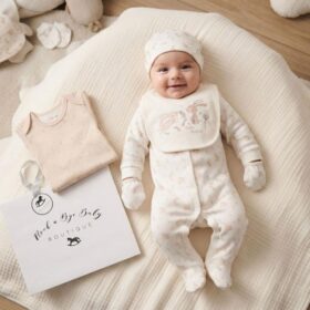 Baby Girls Bunny 6 Piece Mesh Bag Gift Set (Nb-6 Months)