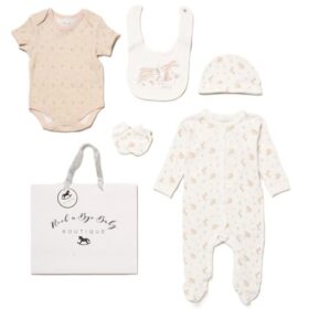 Baby Girls Bunny 6 Piece Mesh Bag Gift Set (Nb-6 Months)