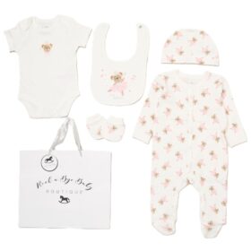 Baby Girls Bear Ballerina 6 Piece Mesh Bag Gift Set