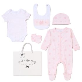 Baby Girls Butterflies 6 Piece Mesh Bag Gift Set